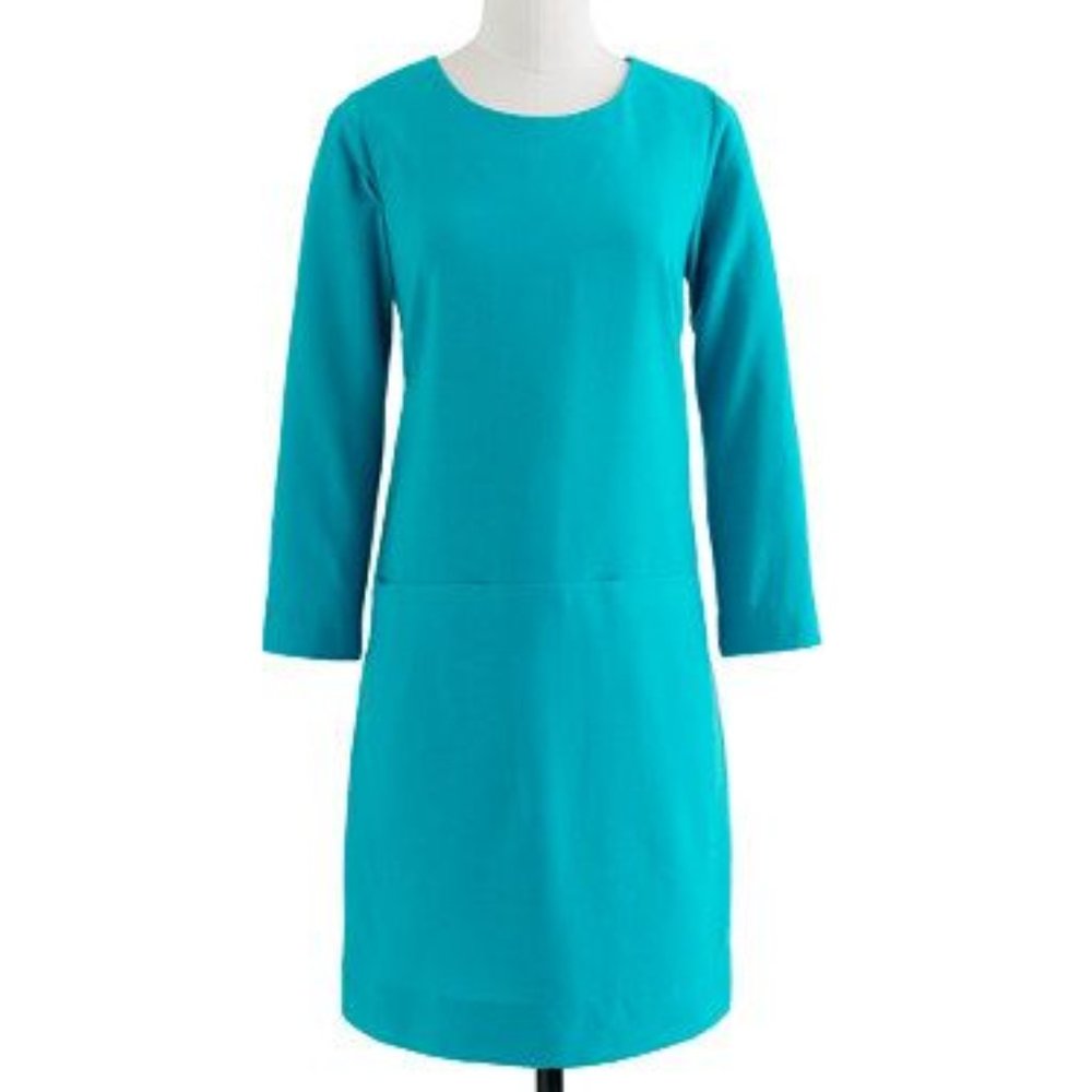 J.Crew Jules turquoise long sleeve shift